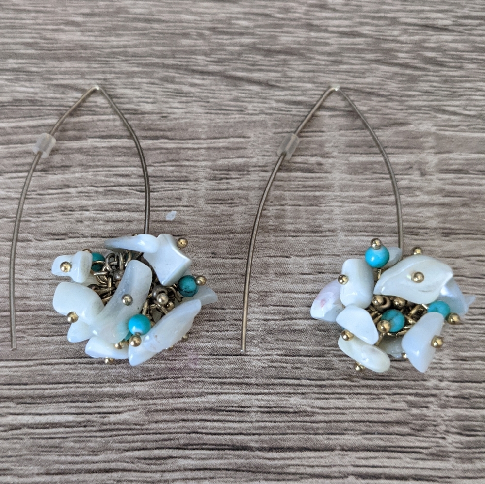 Turquoise and mother of pearl earrings